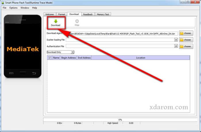 Download Button SP Flash Tool