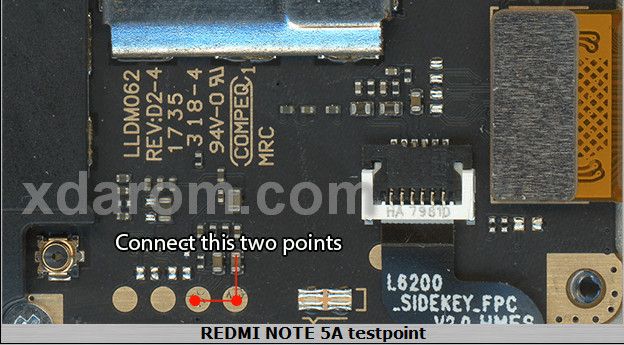 Xiaomi Redmi Note 5A Test Point