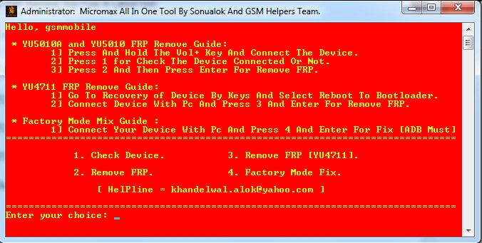 Micromax FRP Unlock Tool