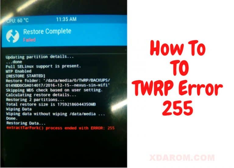 TWRP Error 255