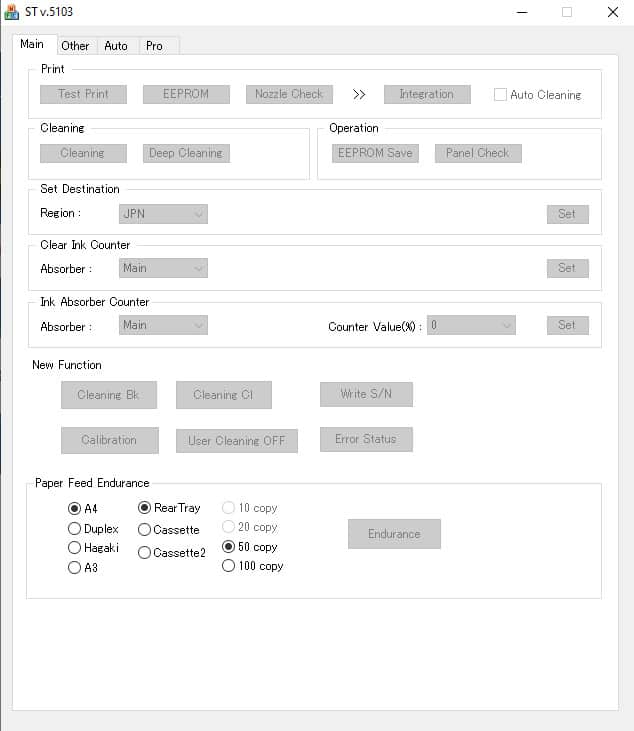 Canon Service Tool