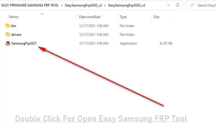 Double Click For Open Easy Samsung FRP Tool